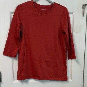 Lands' End Women's 3/4 Sleeve burnt orange Tee